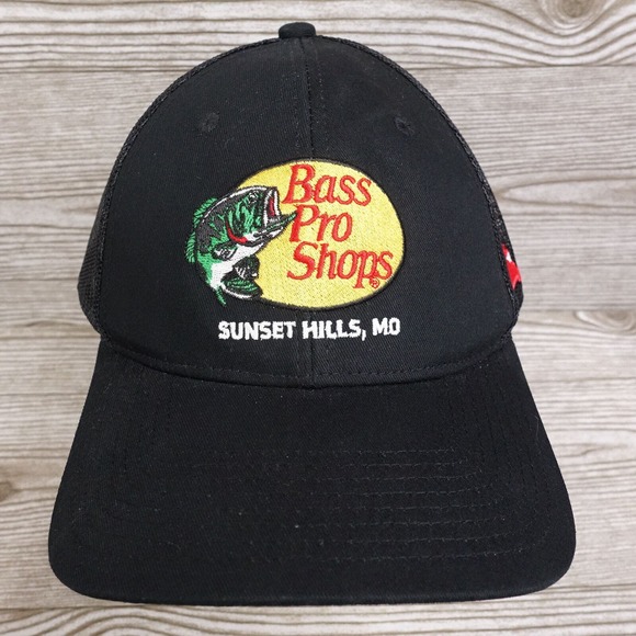 BASS PRO SHOPS SUNSET HILLS MO ST LOUIS ADJUSTABLE MESH SNAPBACK BASEBALL HAT - Picture 1 of 9